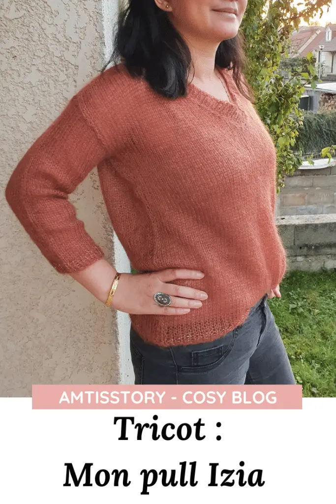 pull tricot jersey endroit col v