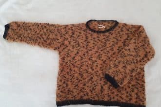 Pull au tricot imprimé léopard