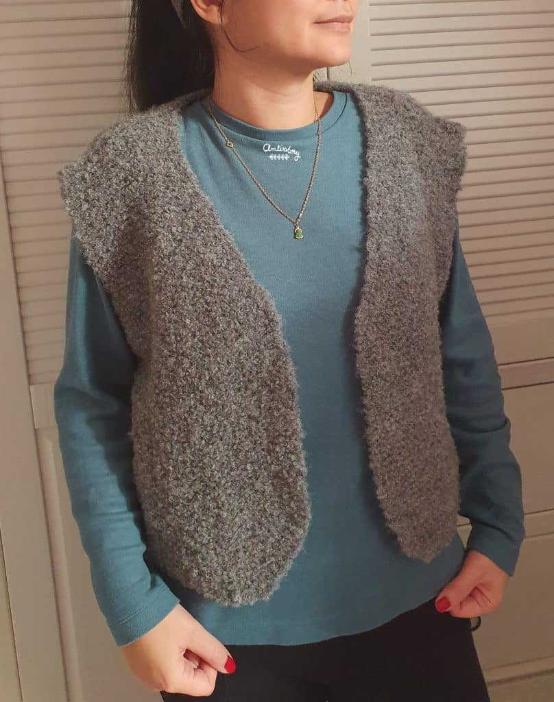 Gilet Sans Manches ONLY Sandra - Noir, En Peluche, Col Haut, Fermeture Boutons